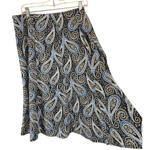 Paisley Print Skirt Flared Midi Womens Plus Size 3X By Ashley Blue  JH1767 - Picture 3 of 6